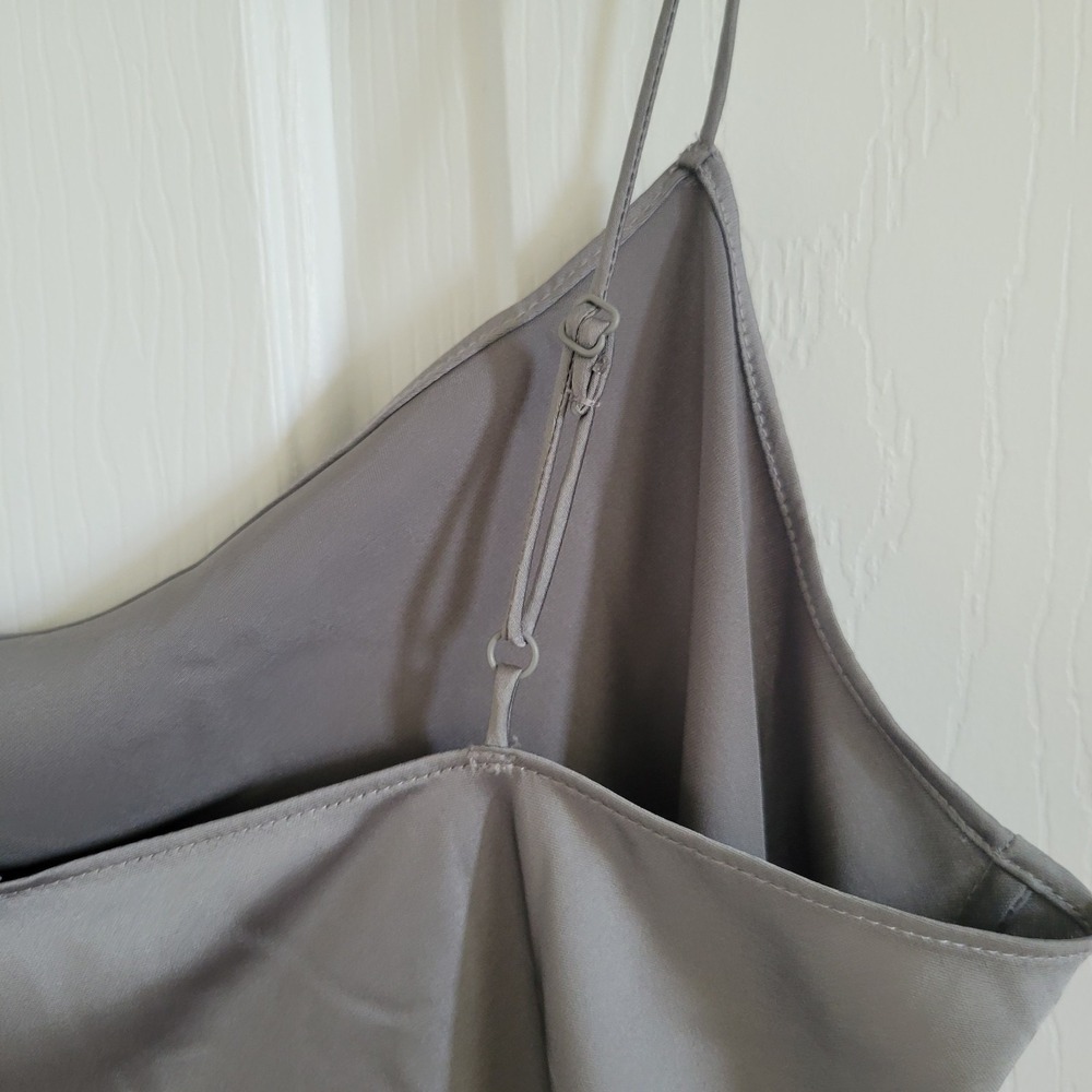 J.Crew Women's Gwyneth Slip Dress in Luster‎ Charmeuse Midi Silver Dress 10 NWT - Picture 6 of 7